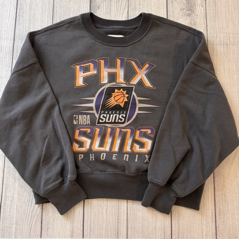 Abercrombie & Fitch Phoenix Suns NBA Sweatshirt Women's M Gray Graphic Crewneck